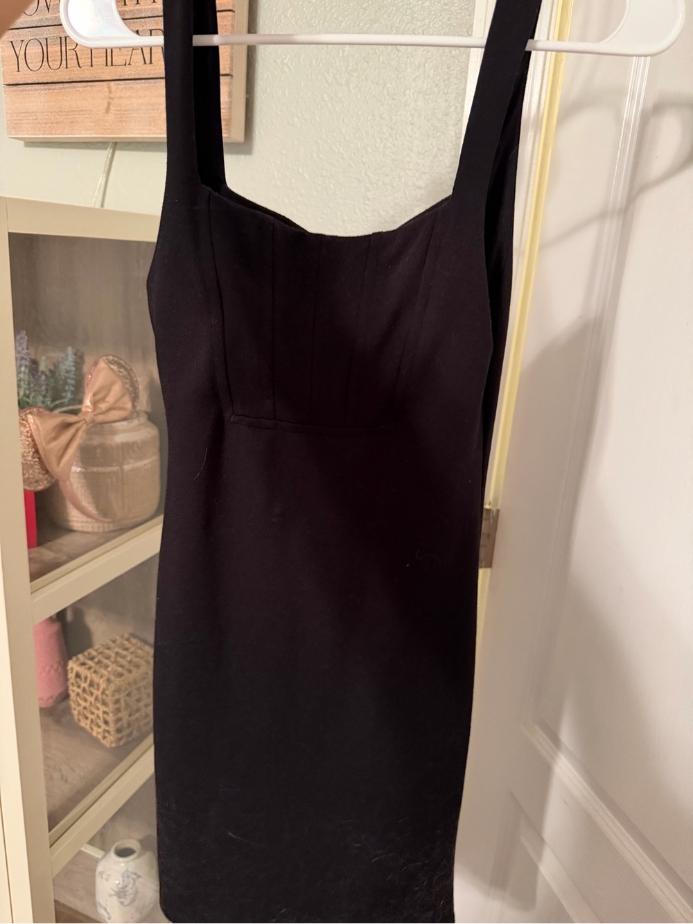 Zara Black Square-Neck Mini Dress